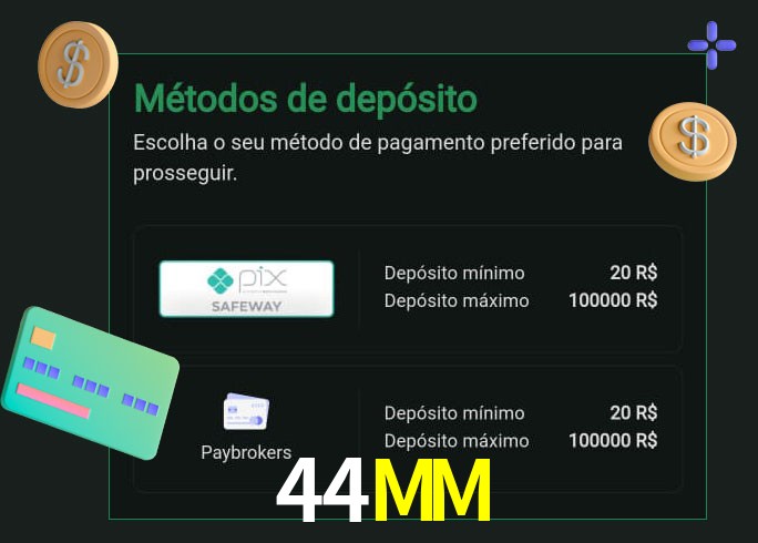 O cassino 44MM oferece uma grande variedade de métodos de pagamento
